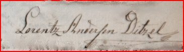 Lorentz Andersen Ditzels signatur